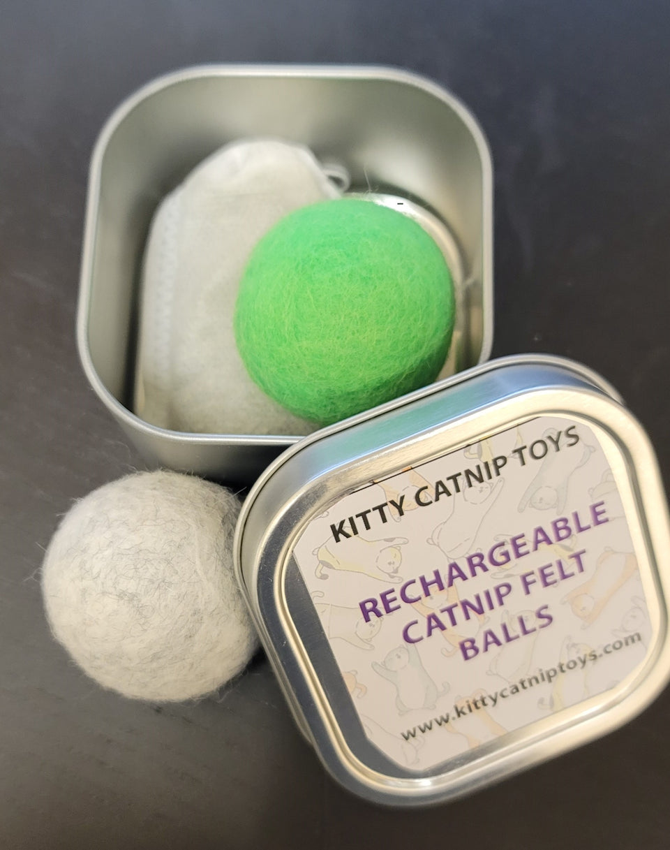 Rechargeable Catnip Infused XL Felt Balls